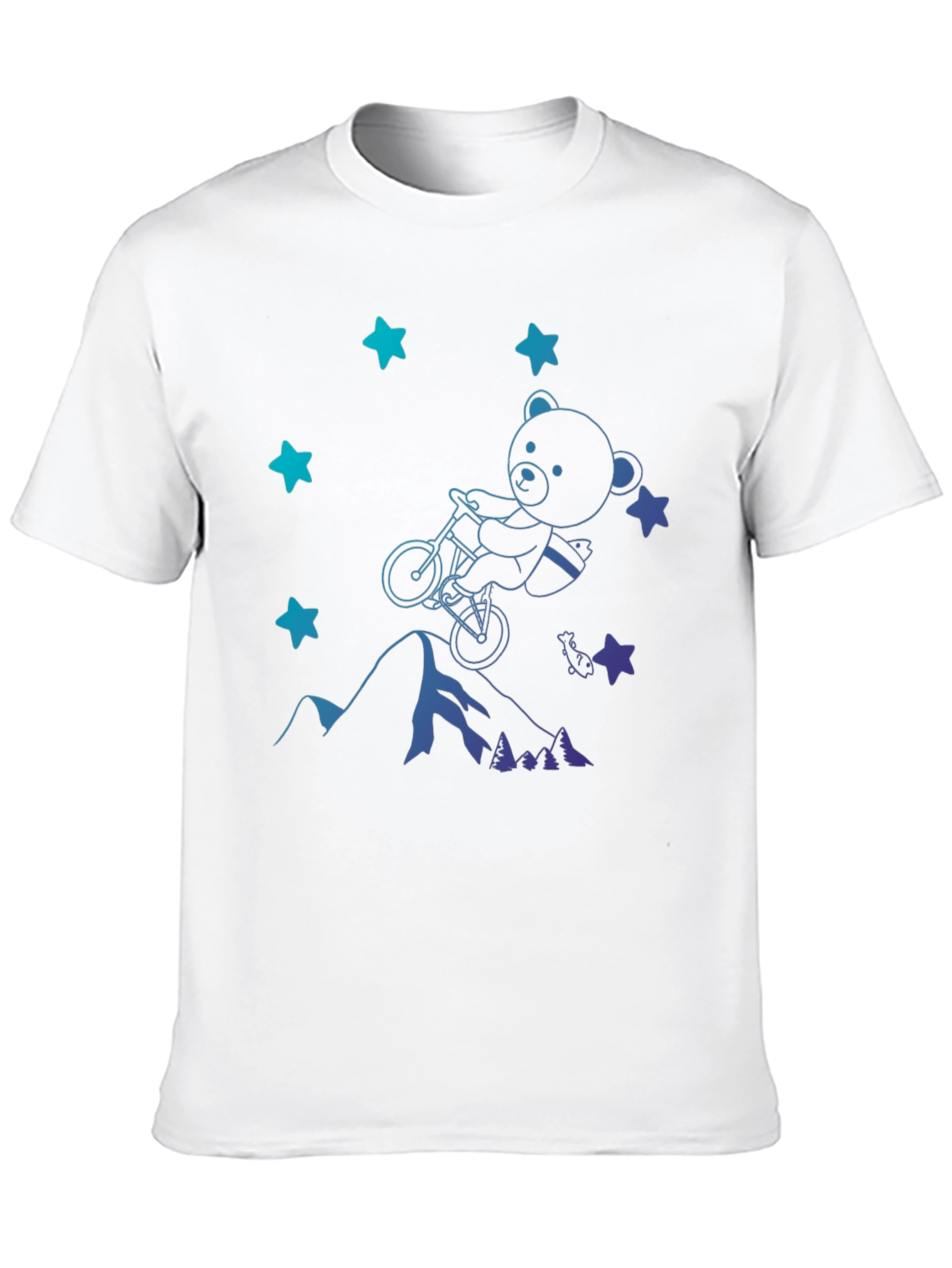 Bear on Bike T-Shirt - Mountain Adventure Tee