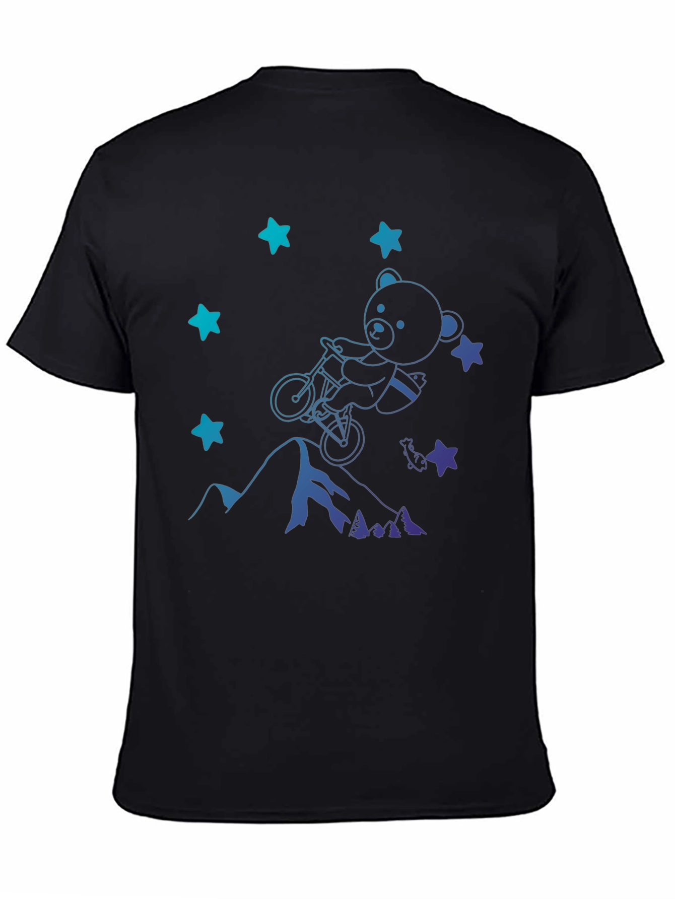 Bear on Bike T-Shirt - Mountain Adventure Tee