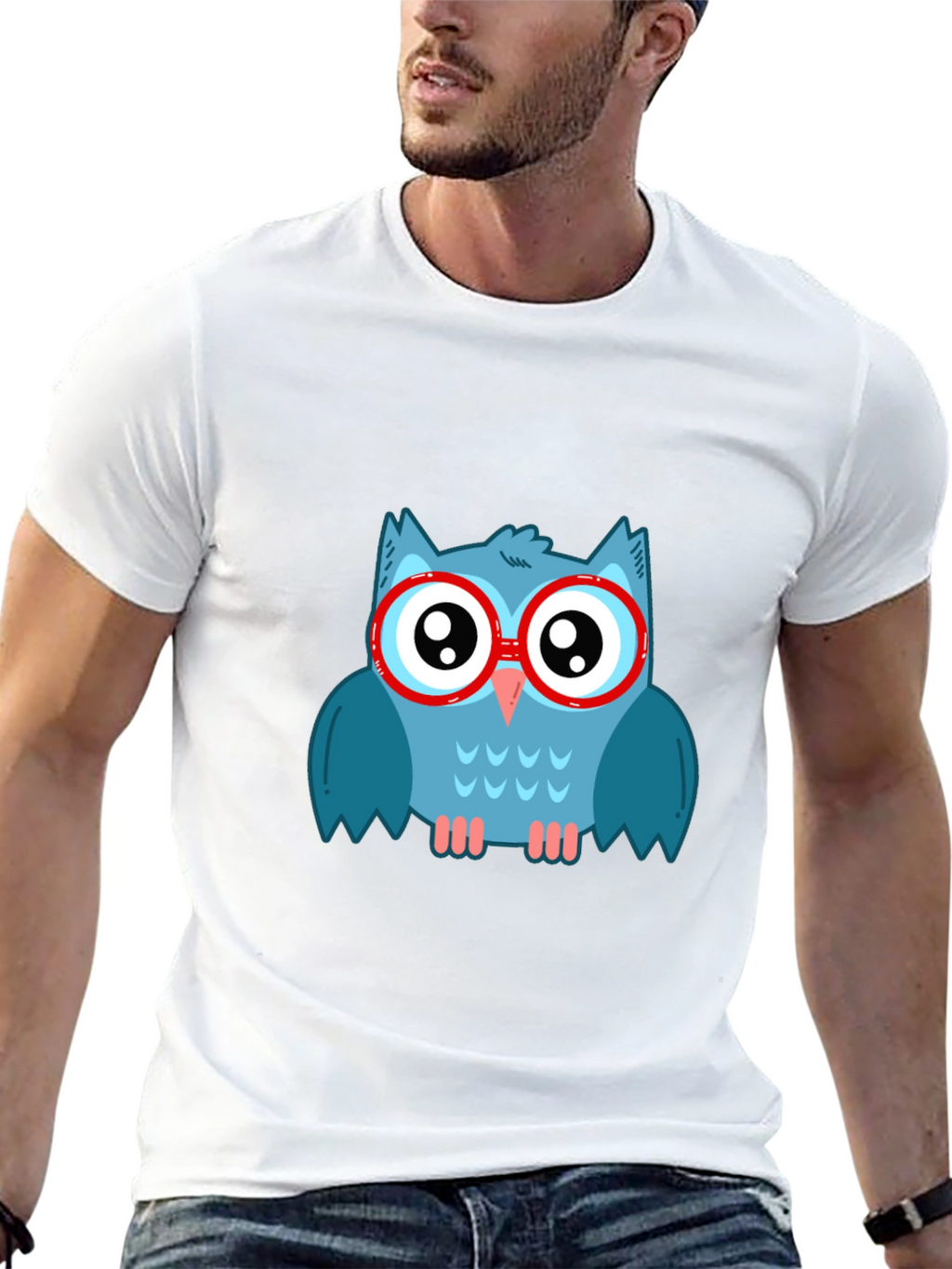 Cool Owl Graphic Tee - Mens Black T-Shirt