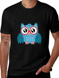 Cool Owl Graphic Tee - Mens Black T-Shirt