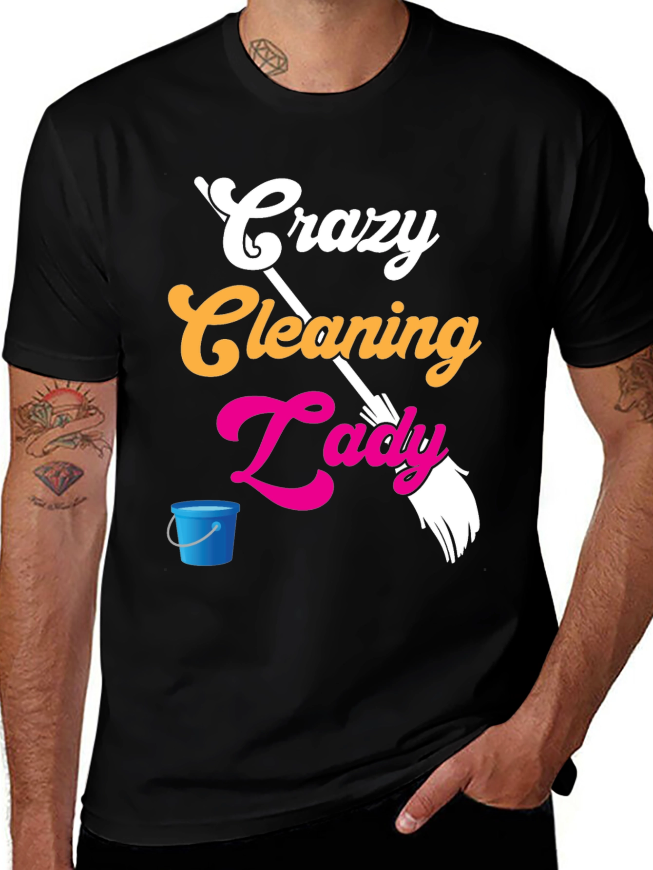 Crazy Cleaning Lady Graphic Tee