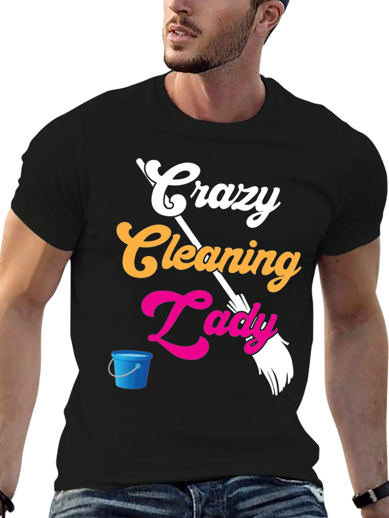 Crazy Cleaning Lady Graphic Tee