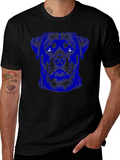 Rottweiler Graphic Print Black T-Shirt