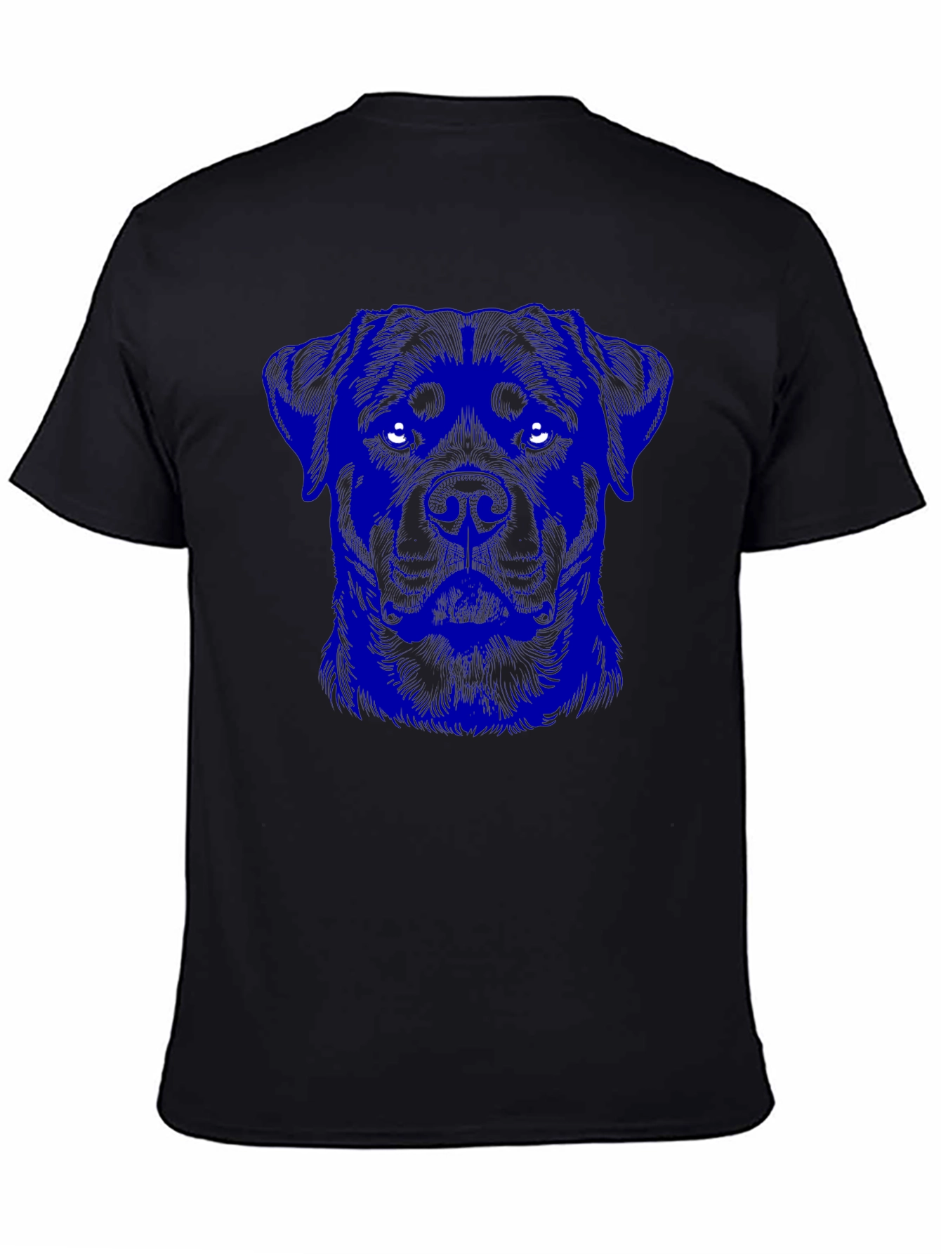 Rottweiler Graphic Print Black T-Shirt