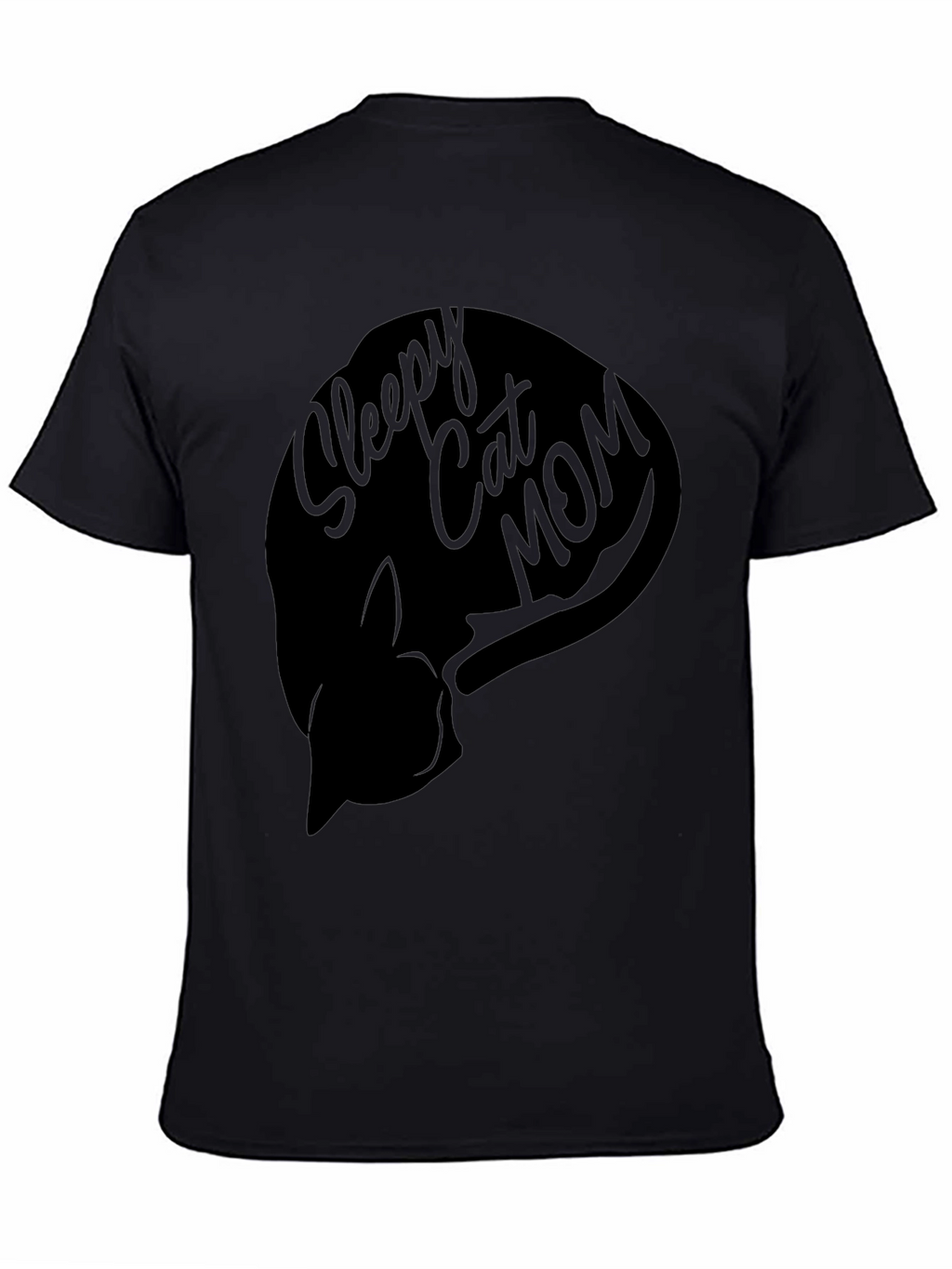 Sleepy Cat Mom Graphic T-Shirt - Unisex Black Tee