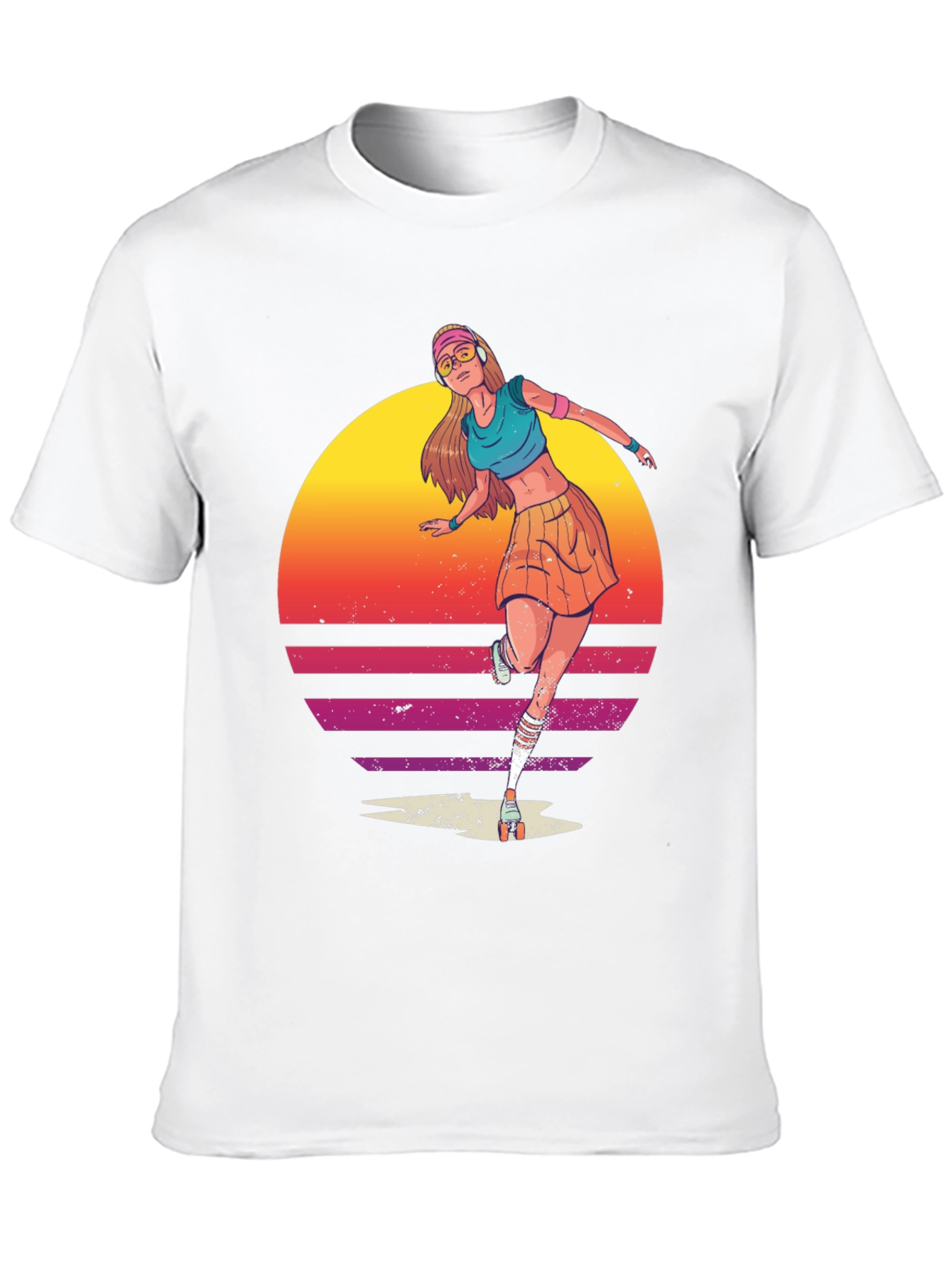 Retro Roller Skate Girl Graphic T-Shirt