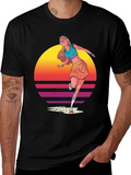 Retro Roller Skate Girl Graphic T-Shirt