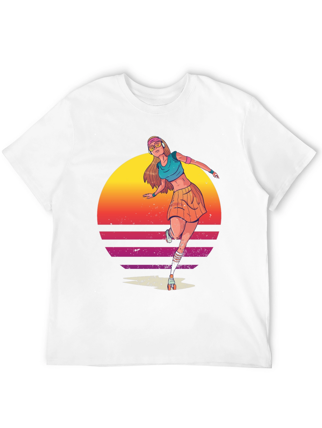 Retro Roller Skate Girl Graphic T-Shirt