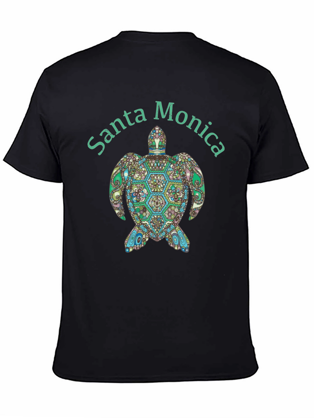 Santa Monica Turtle Graphic Tee - Black