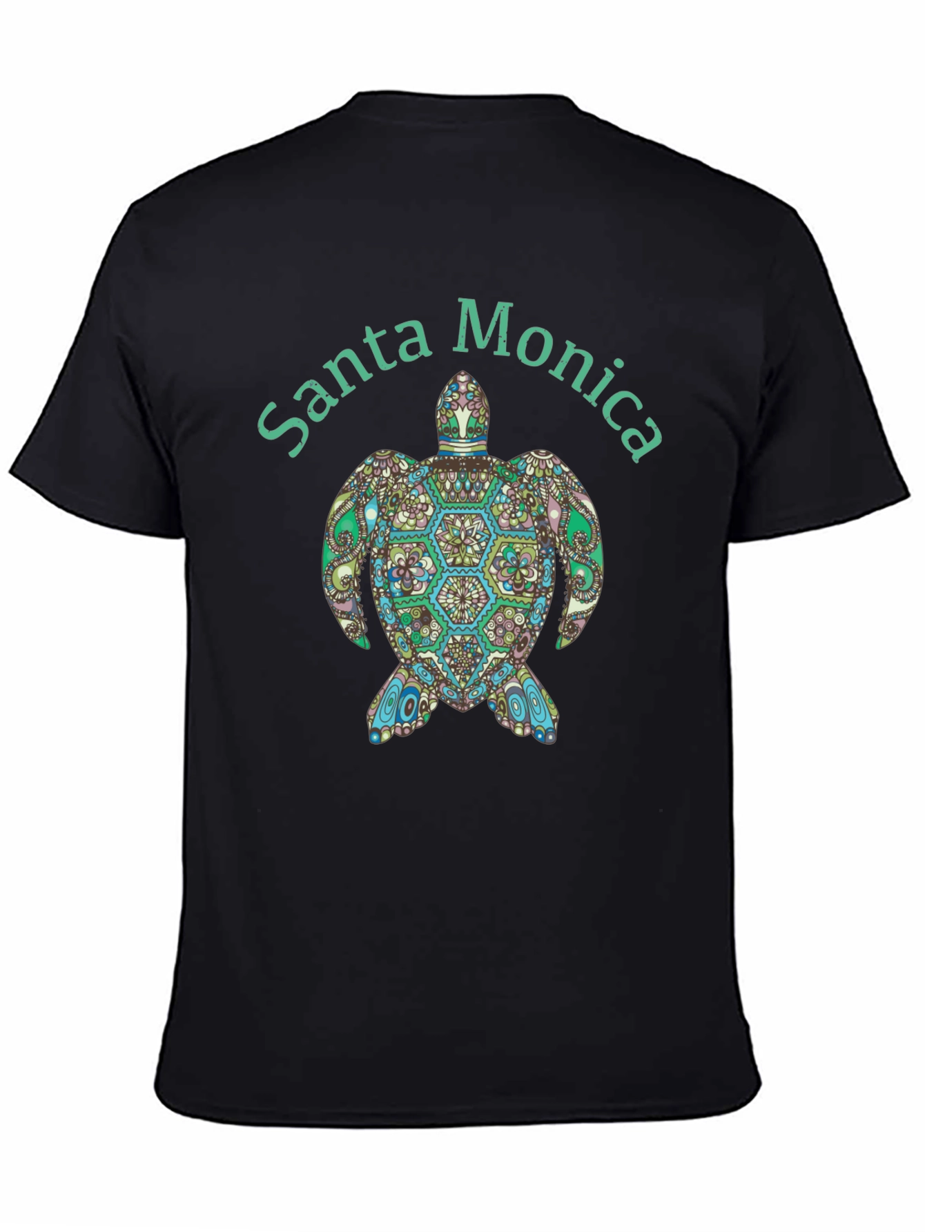 Santa Monica Turtle Graphic Tee - Black