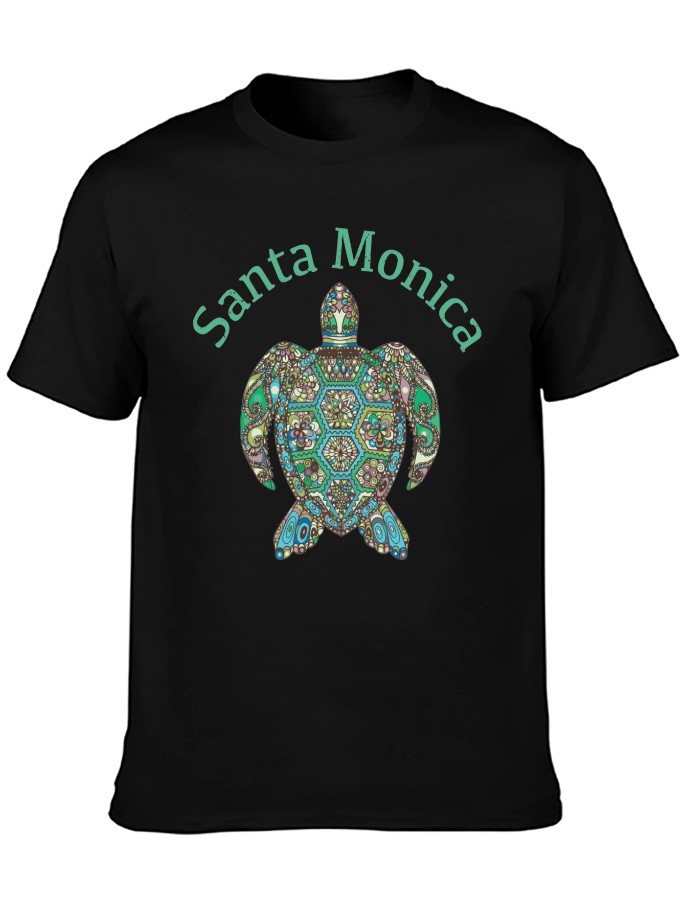 Santa Monica Turtle Graphic Tee - Black