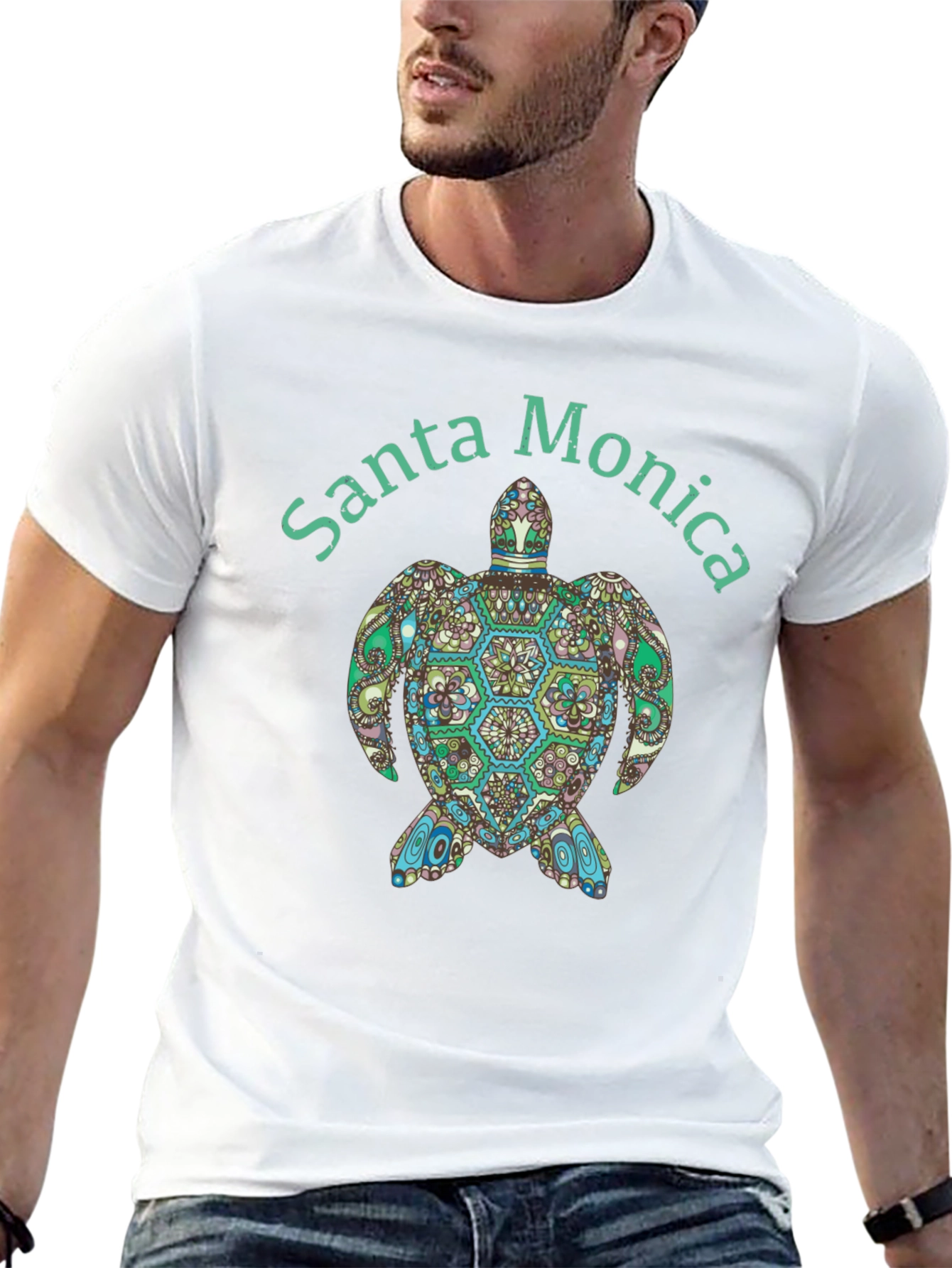 Santa Monica Turtle Graphic Tee - Black