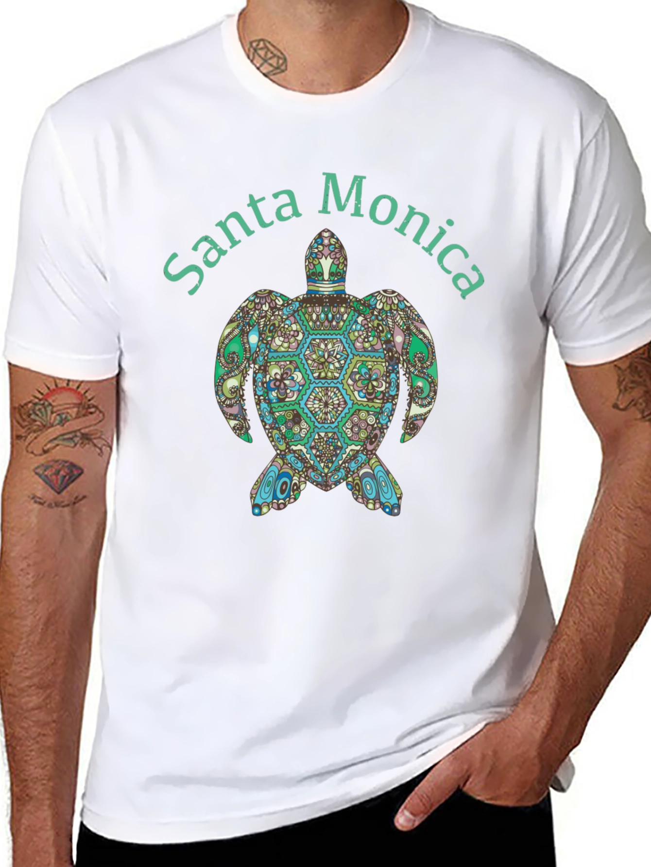 Santa Monica Turtle Graphic Tee - Black