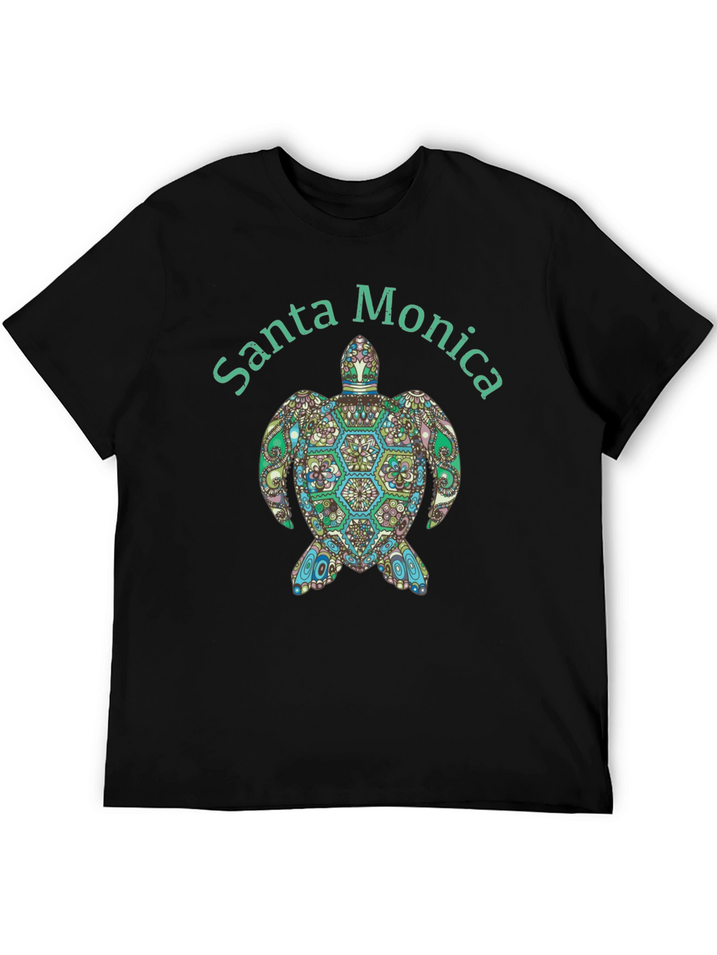Santa Monica Turtle Graphic Tee - Black