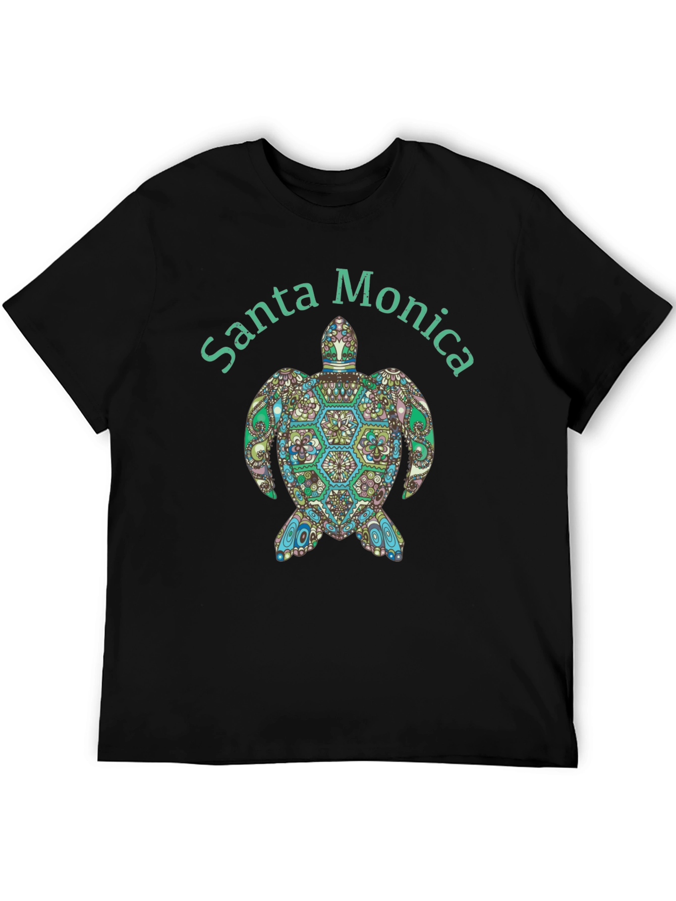 Santa Monica Turtle Graphic Tee - Black