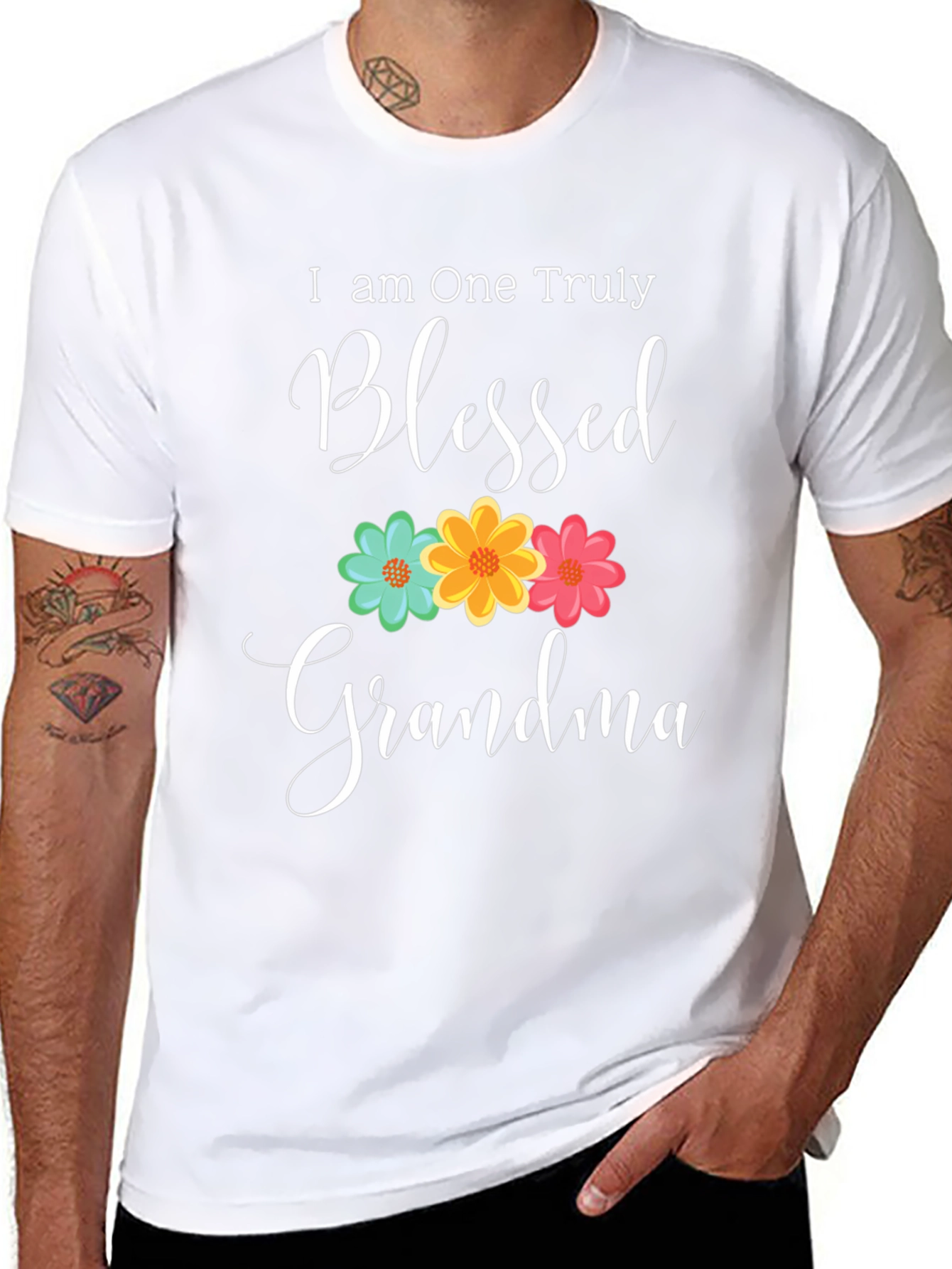 Blessed Grandma T-Shirt - Floral Design
