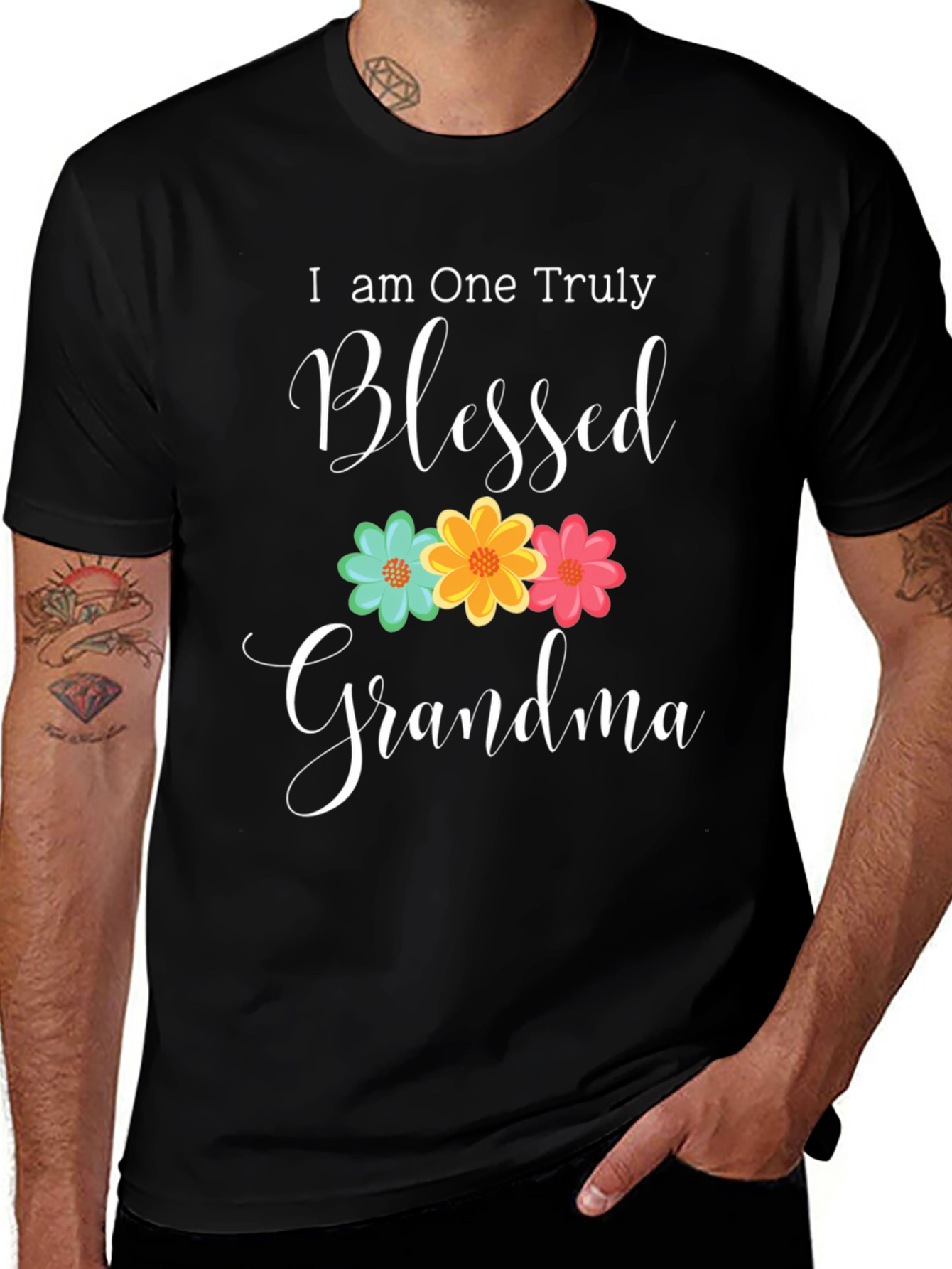 Blessed Grandma T-Shirt - Floral Design