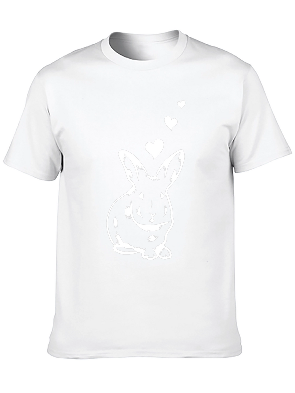 Cute Bunny with Hearts Black Graphic Tee