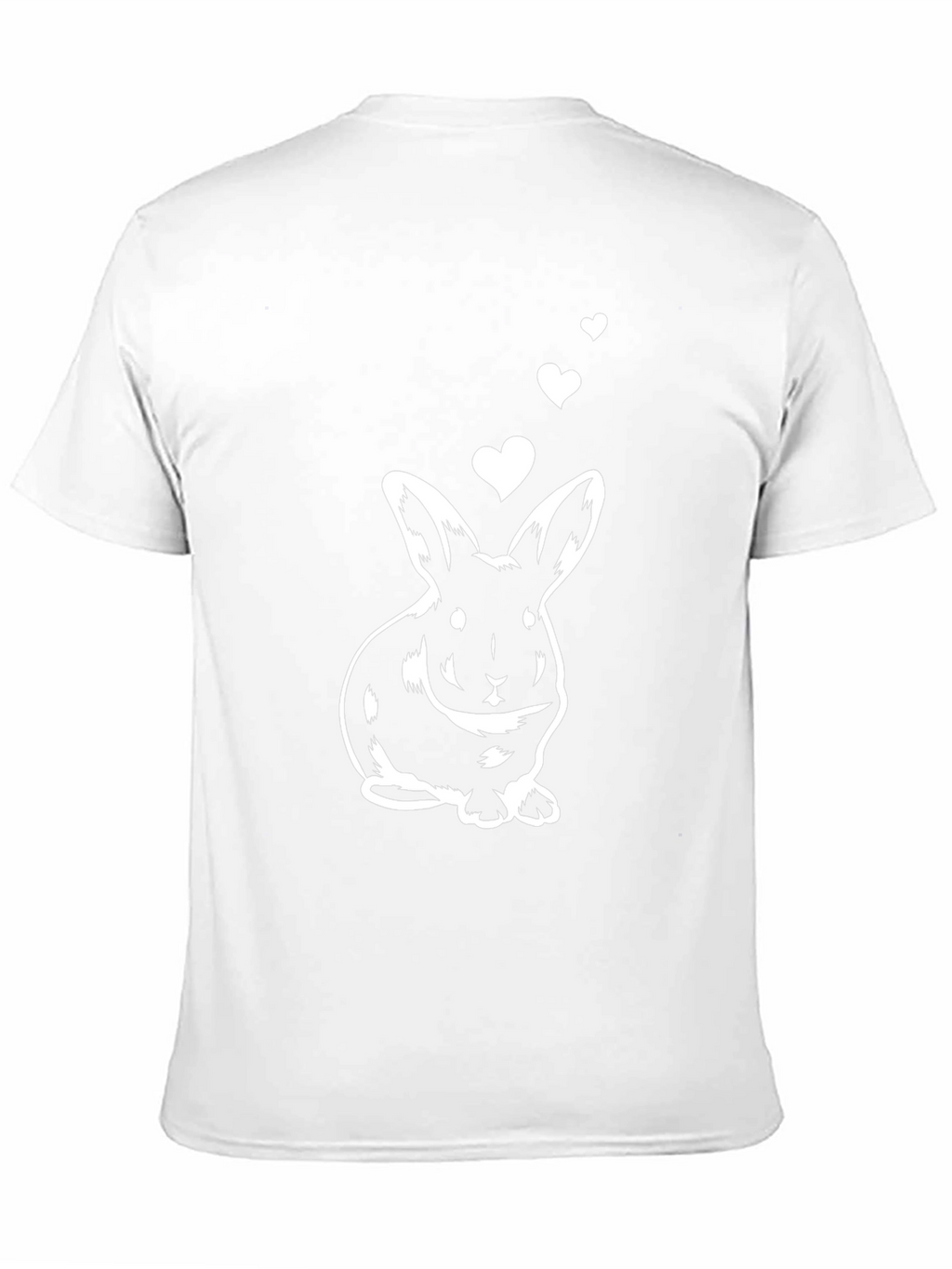 Cute Bunny with Hearts Black Graphic Tee