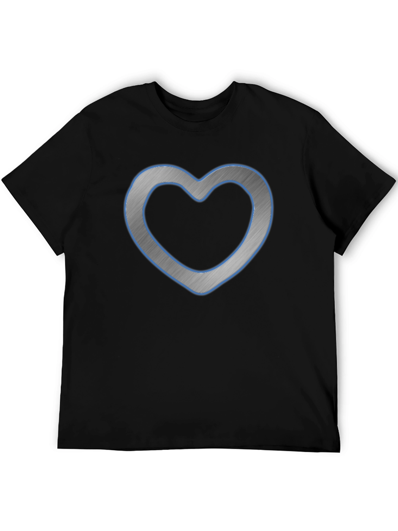 Modern Heart Graphic Tee - Casual Black Shirt