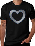 Modern Heart Graphic Tee - Casual Black Shirt