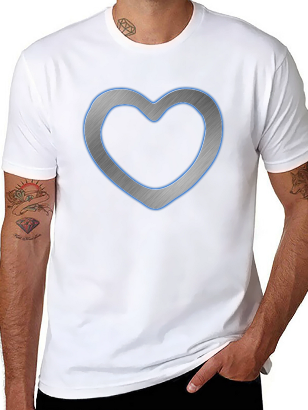 Modern Heart Graphic Tee - Casual Black Shirt