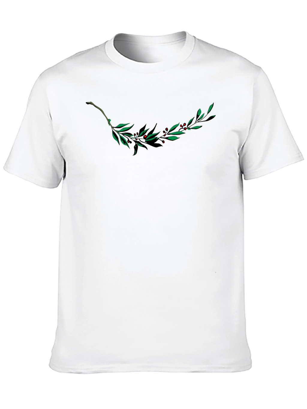 Botanical Branch Tee - Stylish Black Cotton T-Shirt