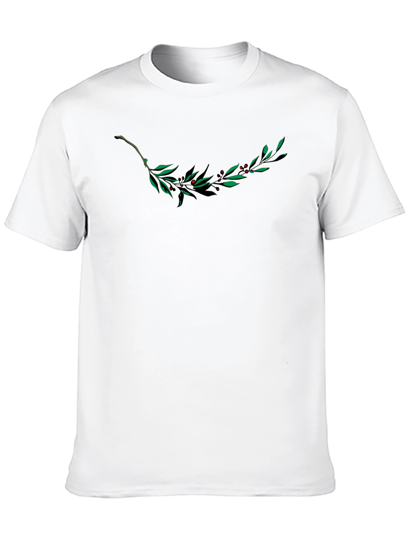 Botanical Branch Tee - Stylish Black Cotton T-Shirt