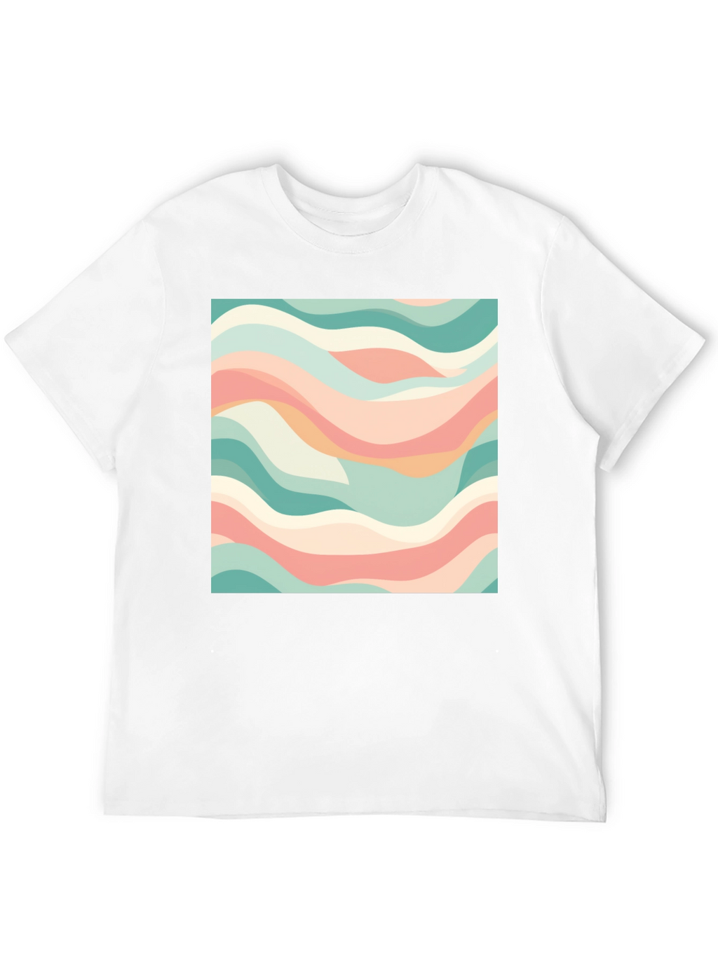 Abstract Wave Pattern T-Shirt - Stylish Black Tee