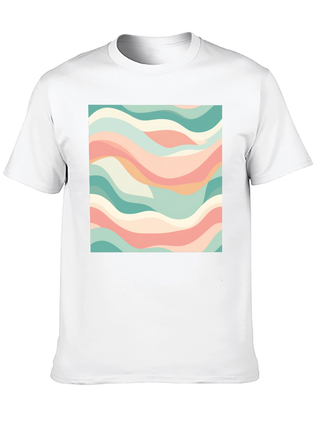 Abstract Wave Pattern T-Shirt - Stylish Black Tee