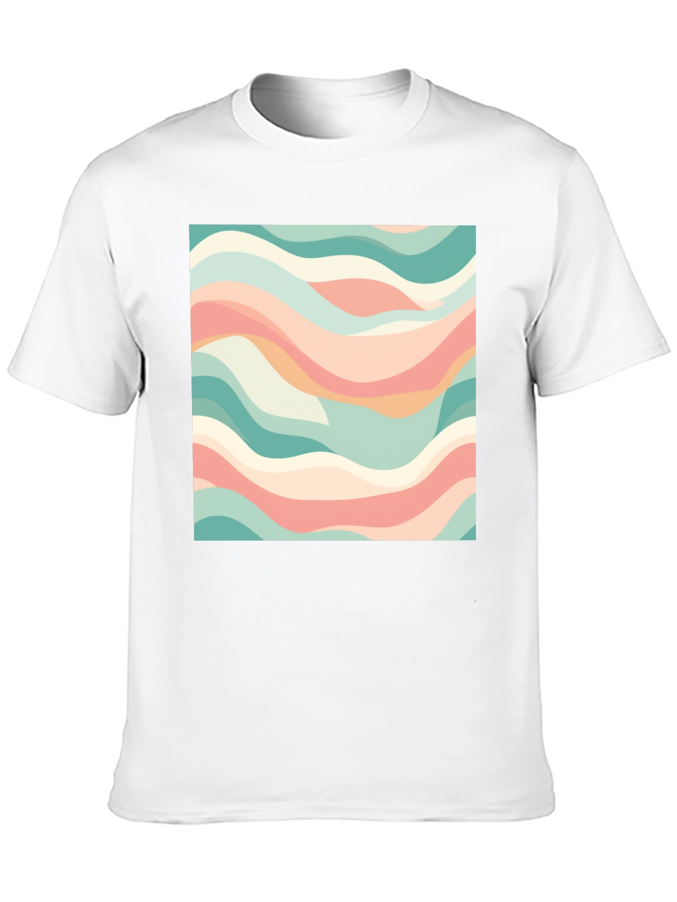 Abstract Wave Pattern T-Shirt - Stylish Black Tee