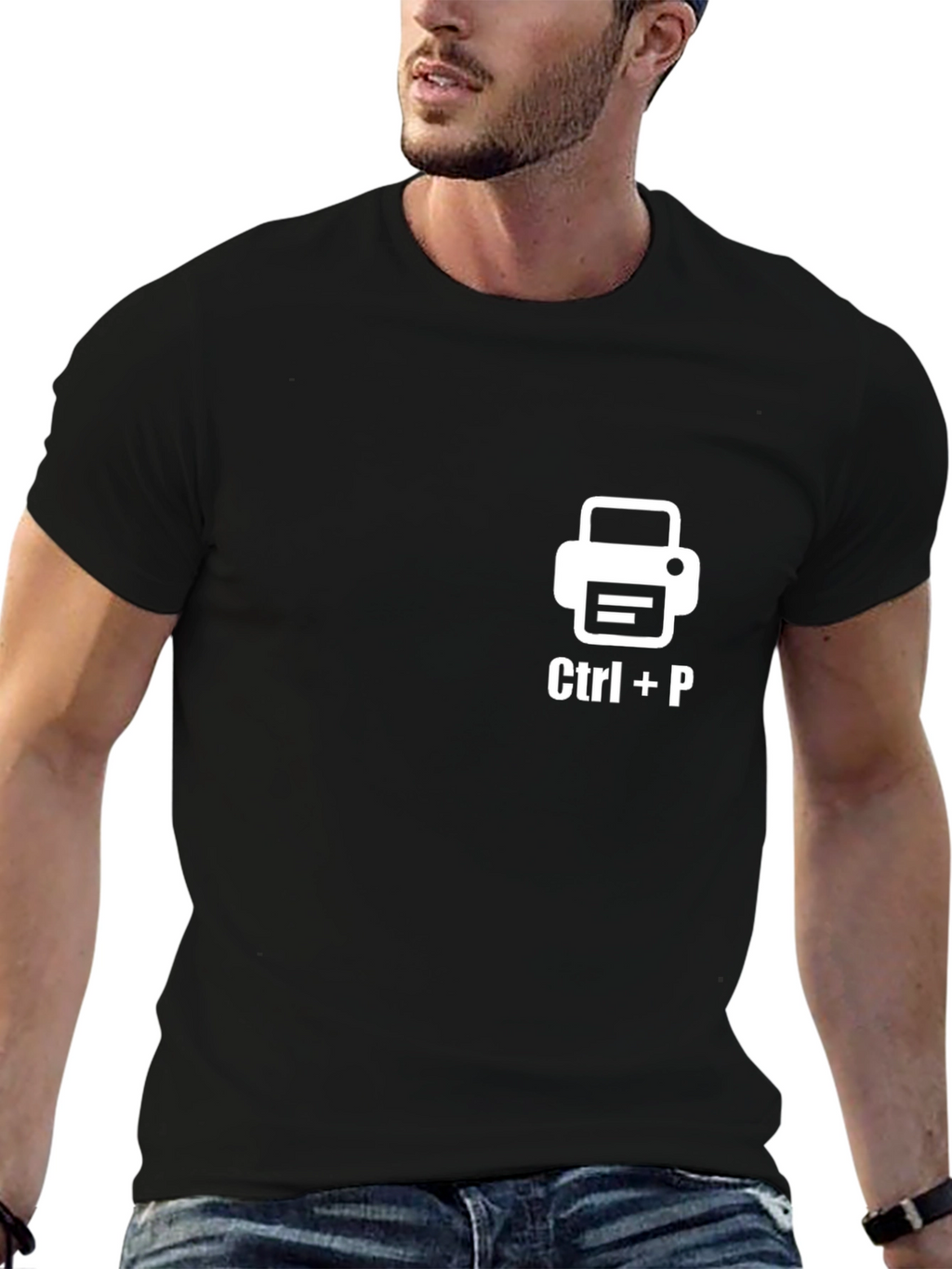Ctrl+P Print T-Shirt - Black Soft Cotton Great Gift