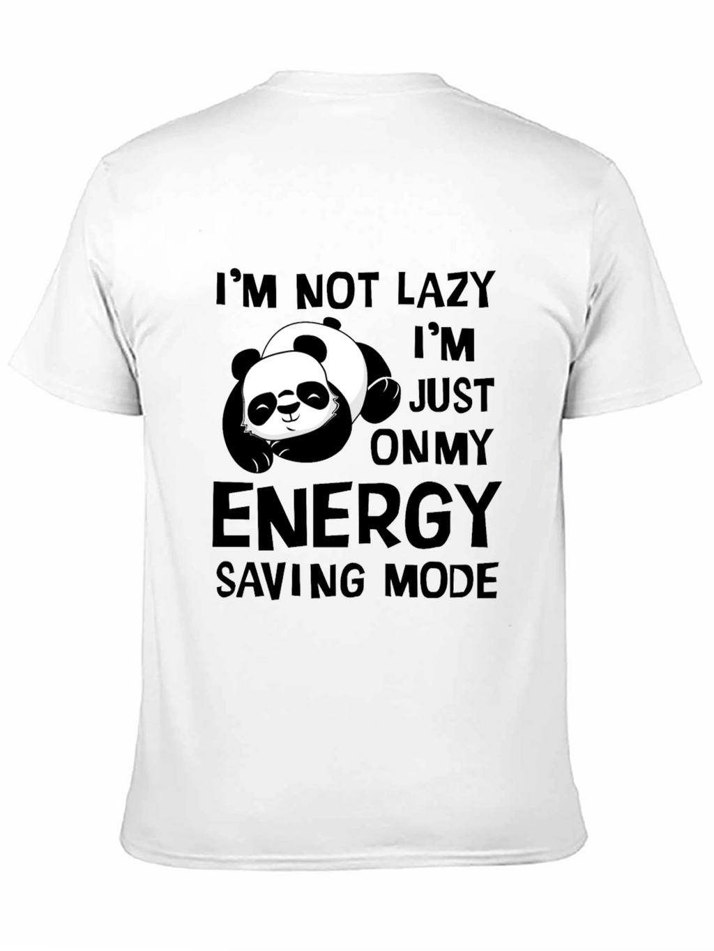 Lazy Panda Energy Saving Mode Black T-Shirt