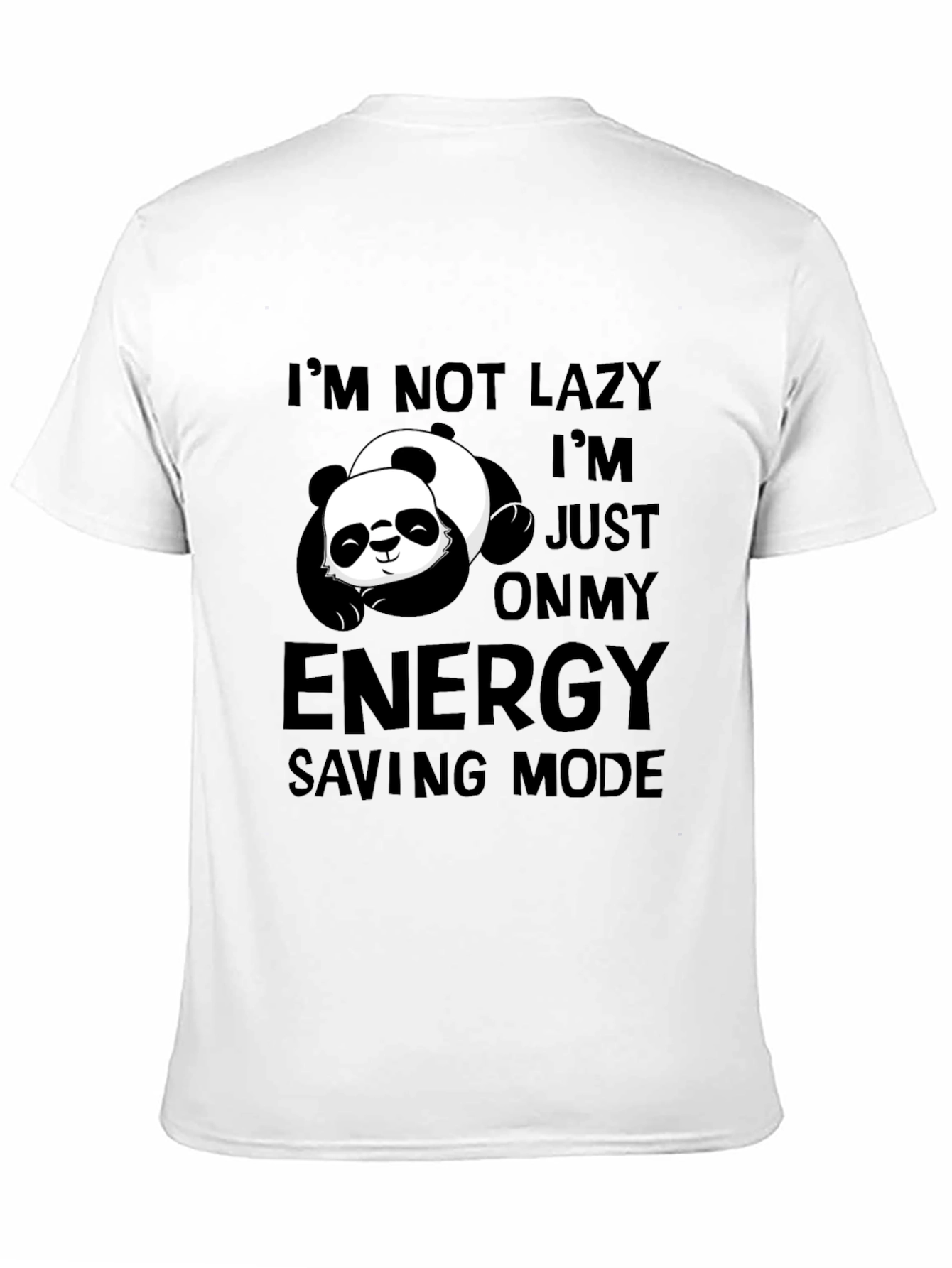 Lazy Panda Energy Saving Mode Black T-Shirt