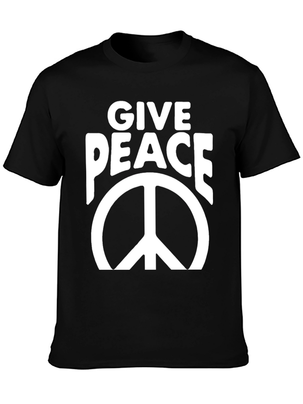 Give Peace Black Graphic T-Shirt