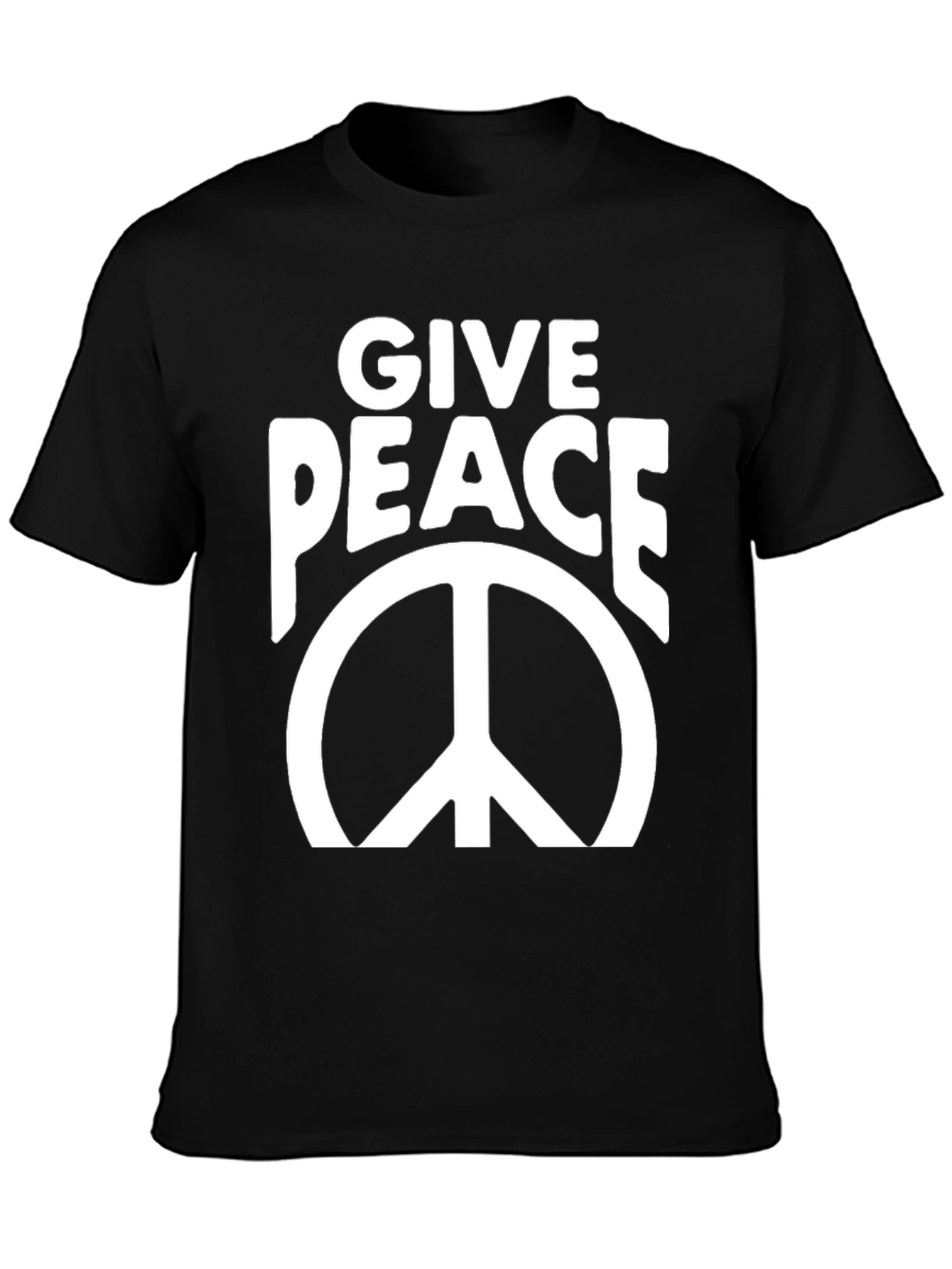 Give Peace Black Graphic T-Shirt