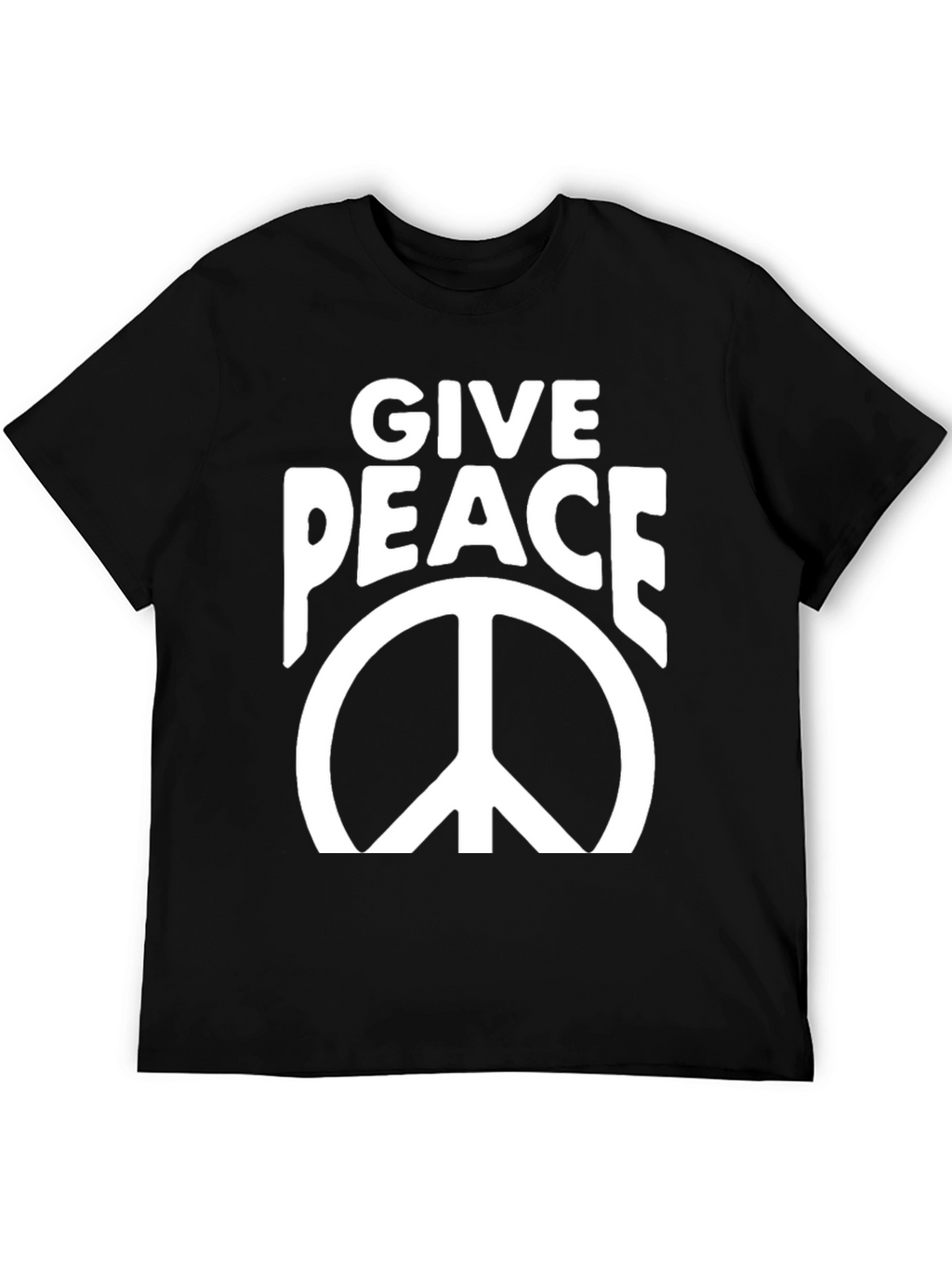 Give Peace Black Graphic T-Shirt