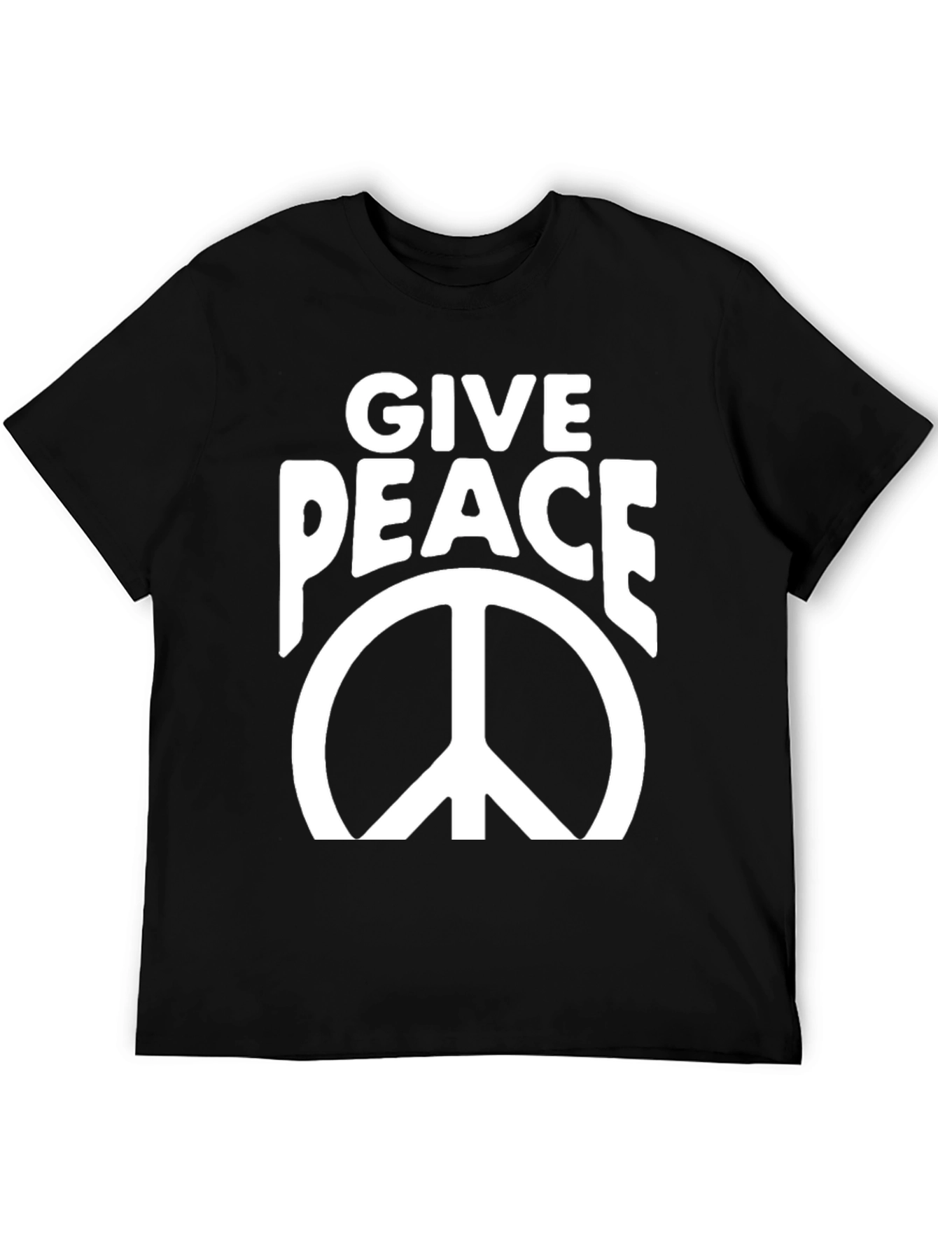 Give Peace Black Graphic T-Shirt