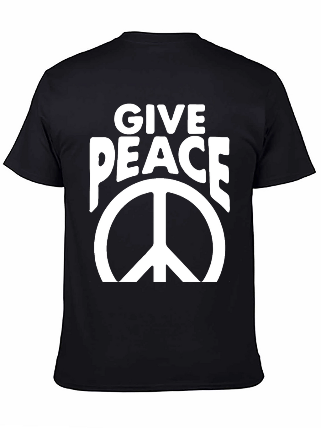 Give Peace Black Graphic T-Shirt