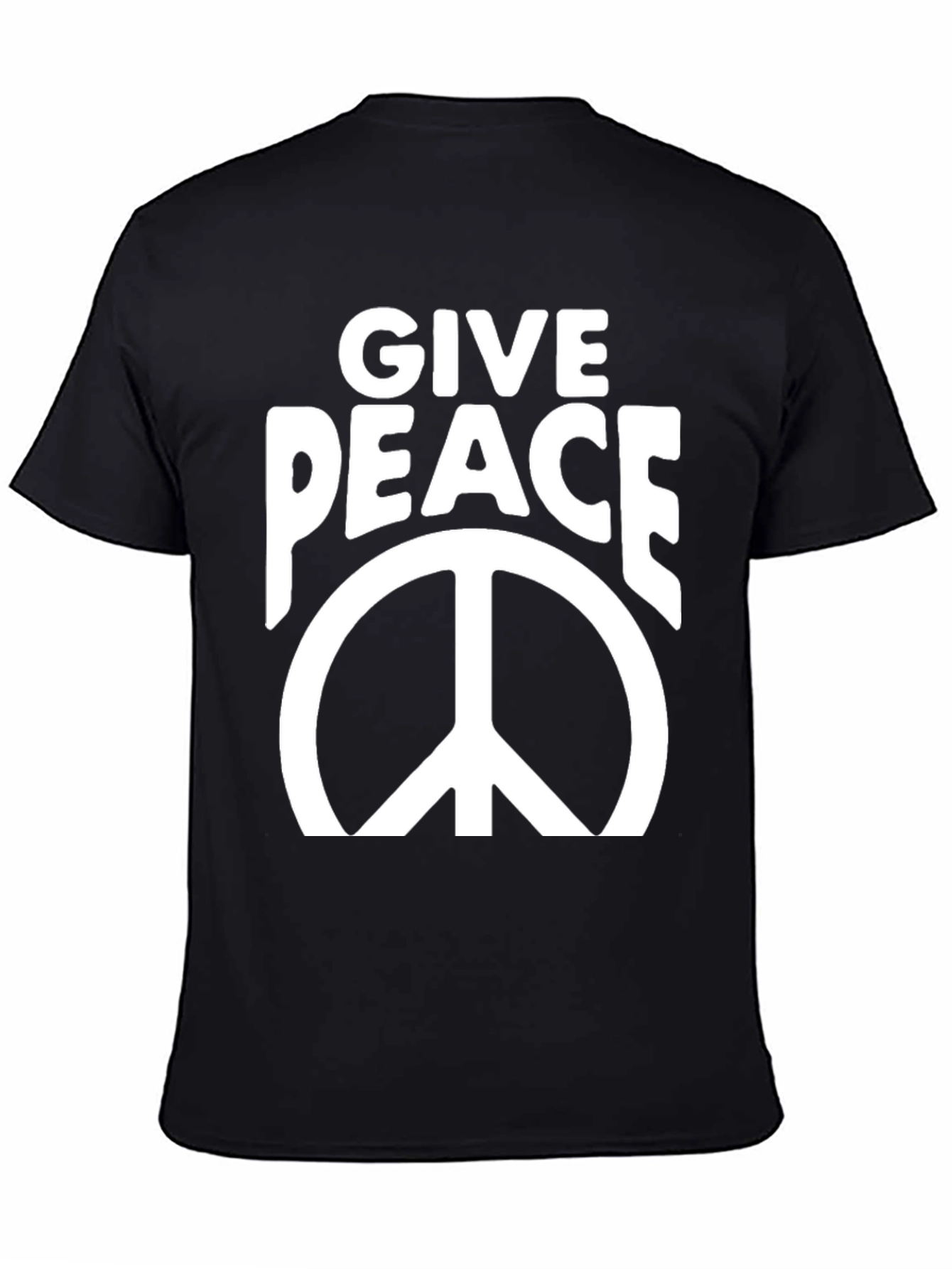 Give Peace Black Graphic T-Shirt