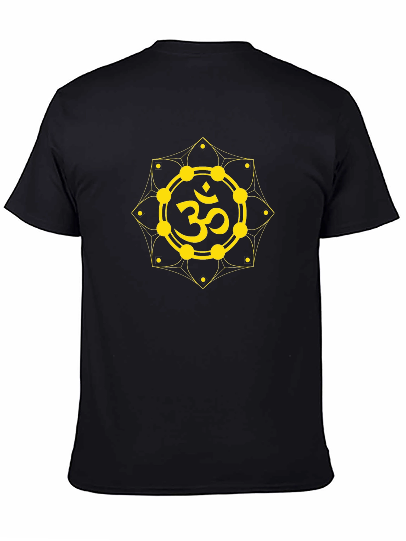 Om Symbol Graphic T-Shirt - Black Cotton Blend