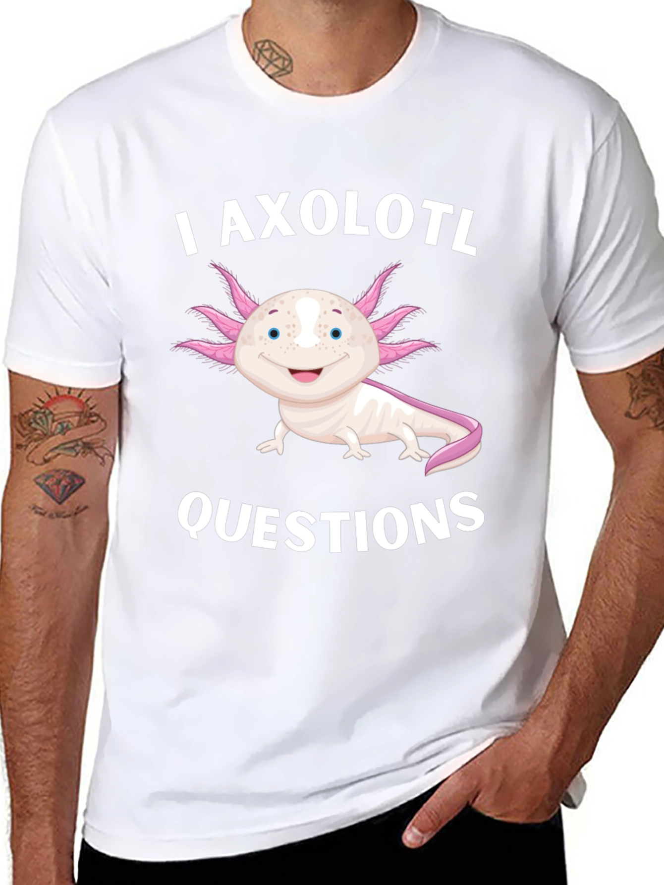 I Axolotl Questions Black T-Shirt