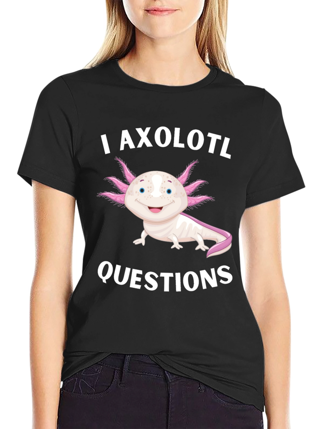 I Axolotl Questions Black T-Shirt