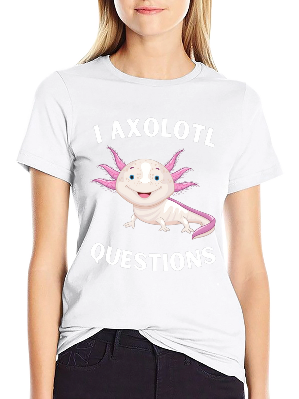 I Axolotl Questions Black T-Shirt