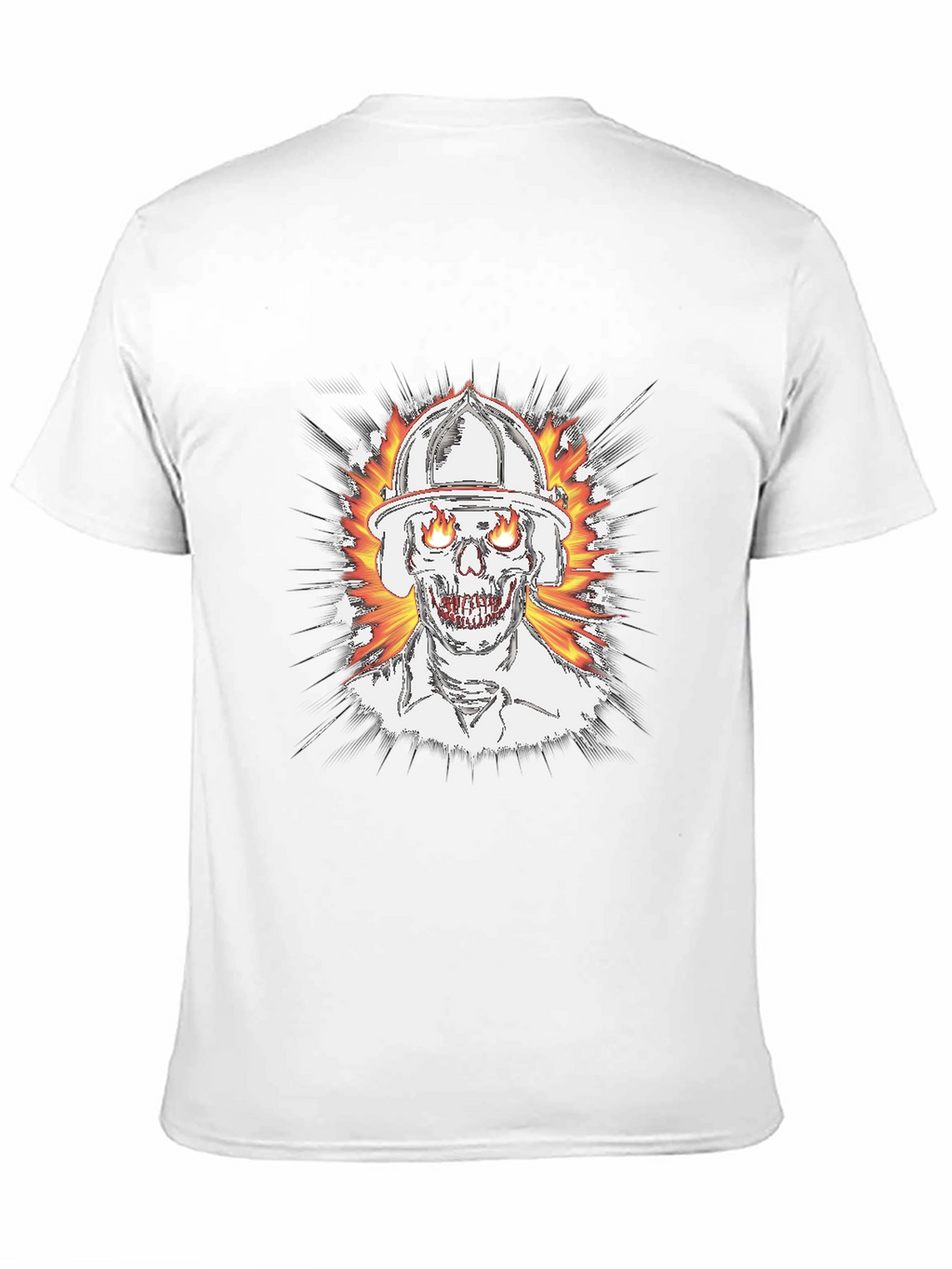 Flaming Skull Firefighter T-Shirt