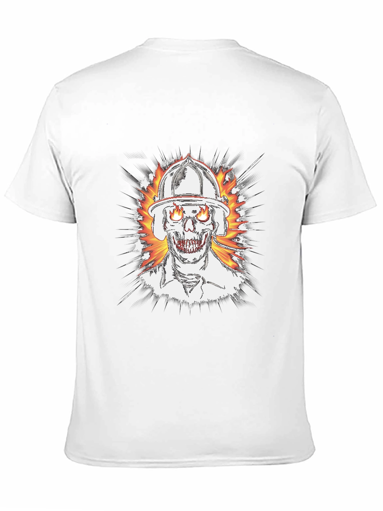 Flaming Skull Firefighter T-Shirt