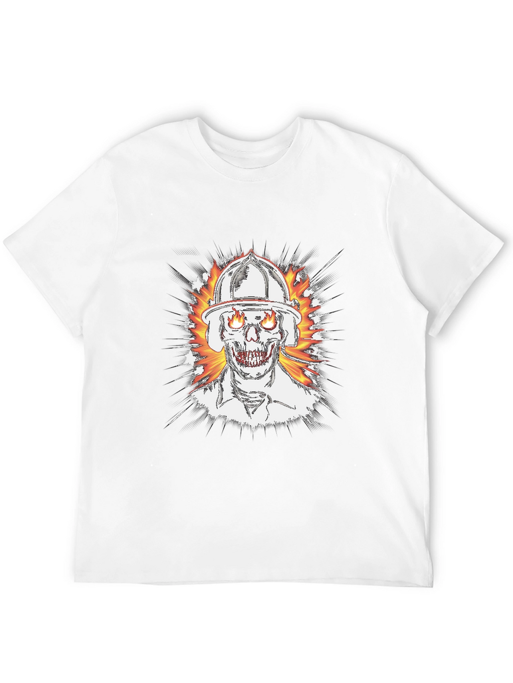 Flaming Skull Firefighter T-Shirt