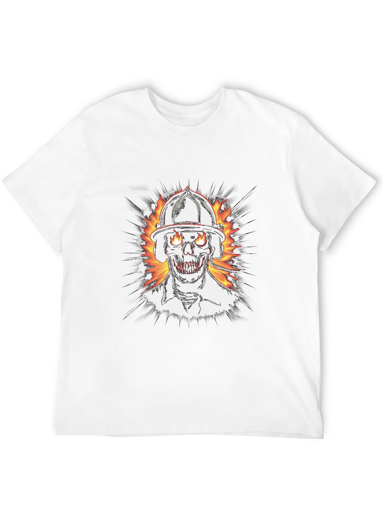 Flaming Skull Firefighter T-Shirt