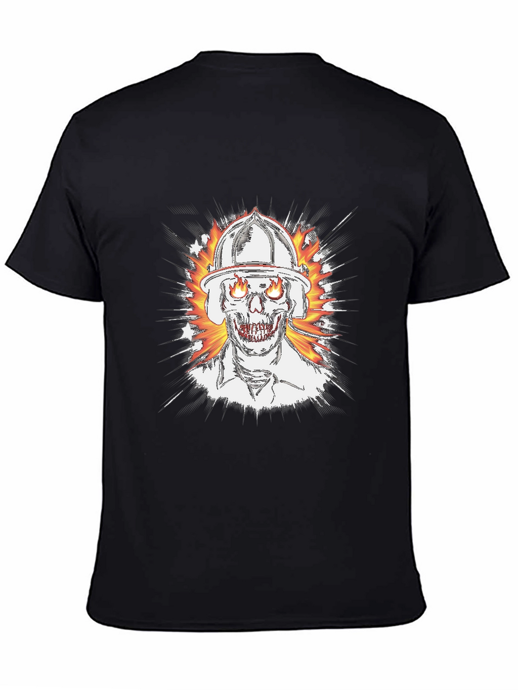 Flaming Skull Firefighter T-Shirt