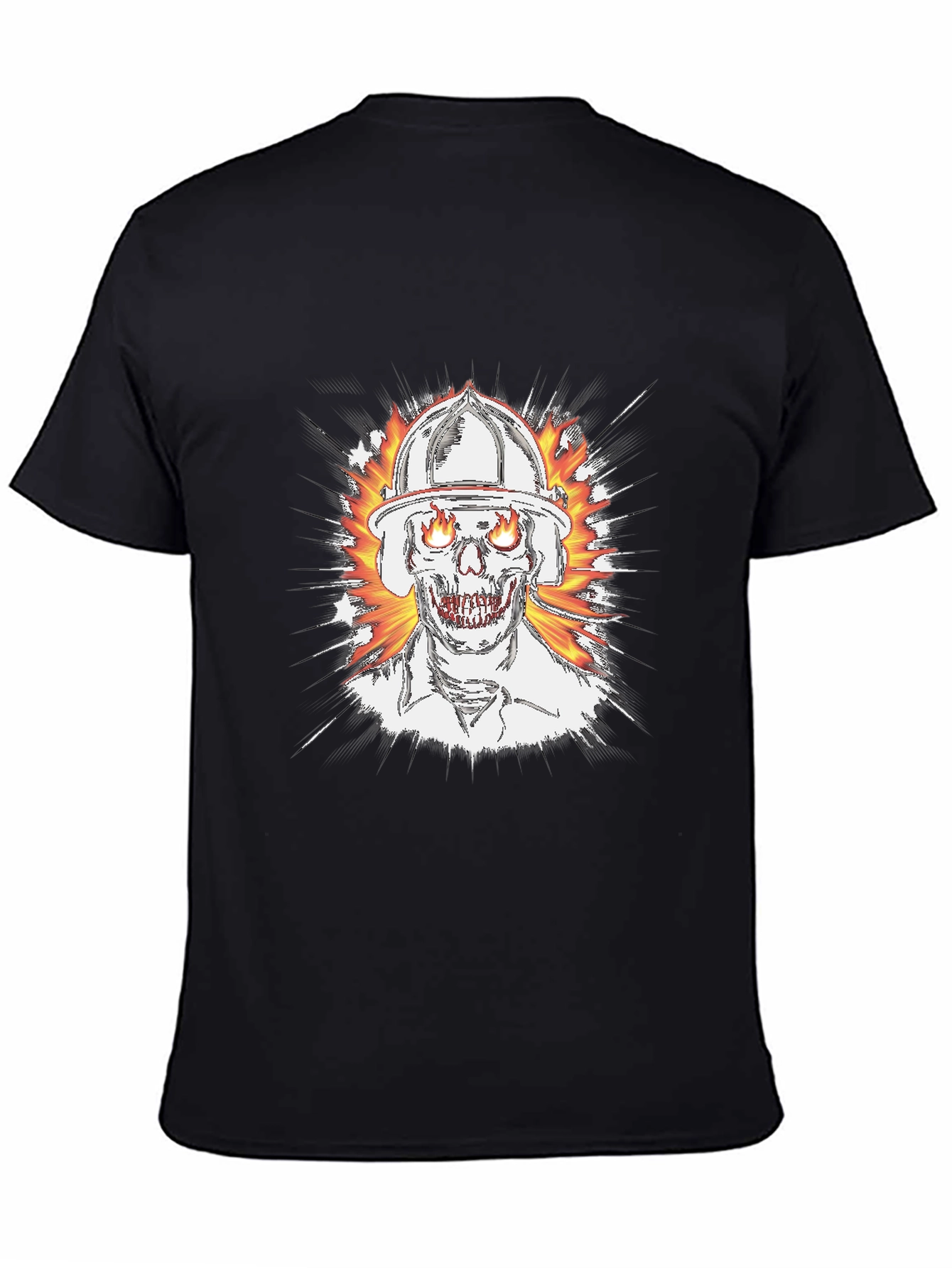 Flaming Skull Firefighter T-Shirt